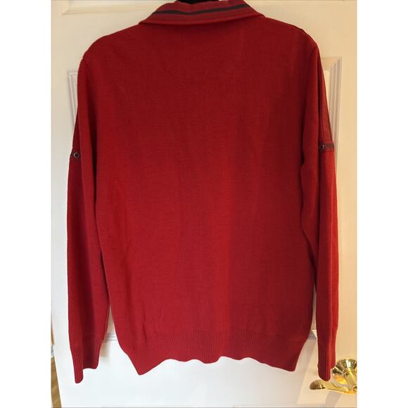 Claudio Campione Men’s red sweater ¼ Zip Yachting Pullover taping logo embroirdy - Picture 5 of 14